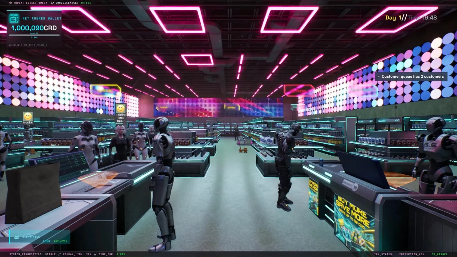Cyberpunk Store Simulator — скриншот 1