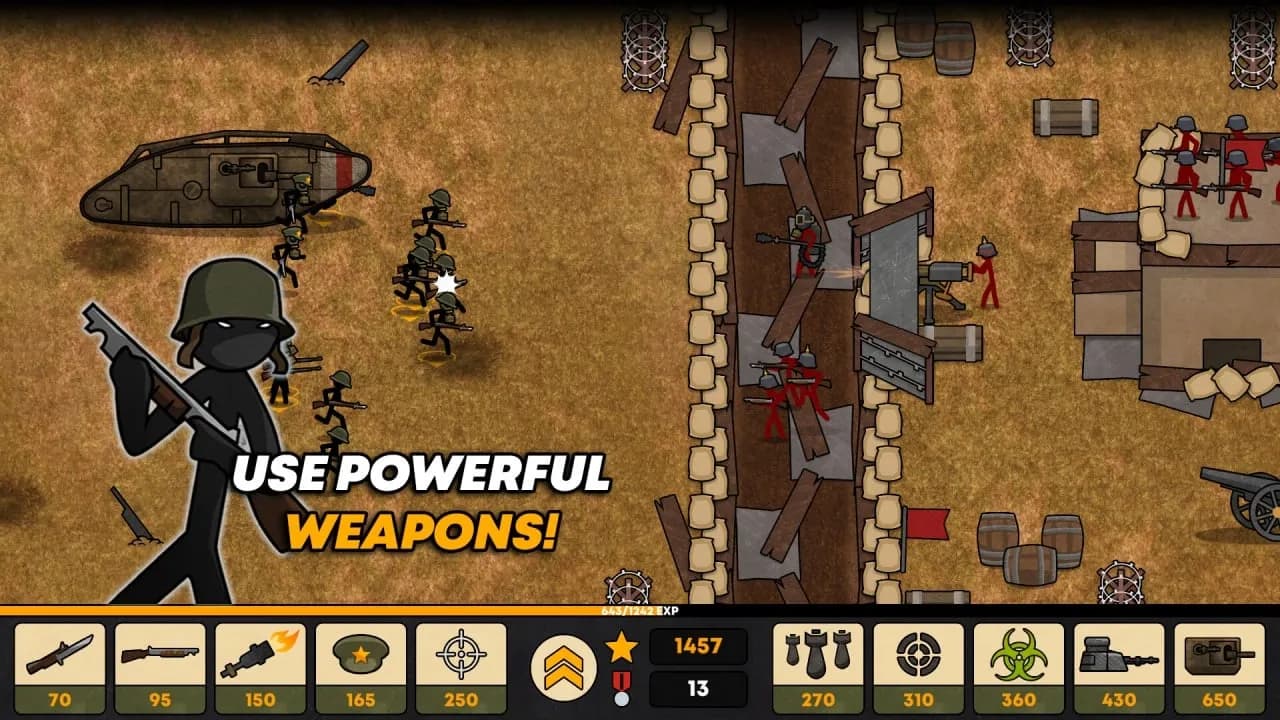 Stickman Trenches — скриншот 2