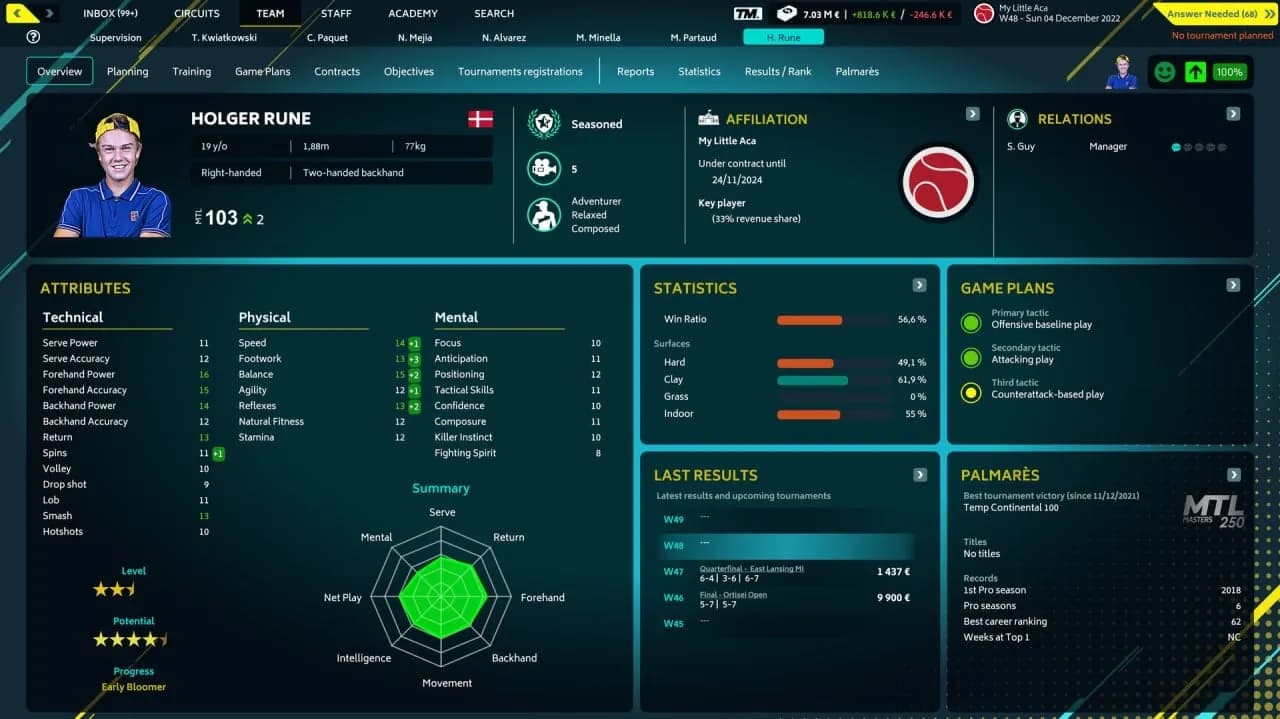 Tennis Manager 2022 — скриншот 1