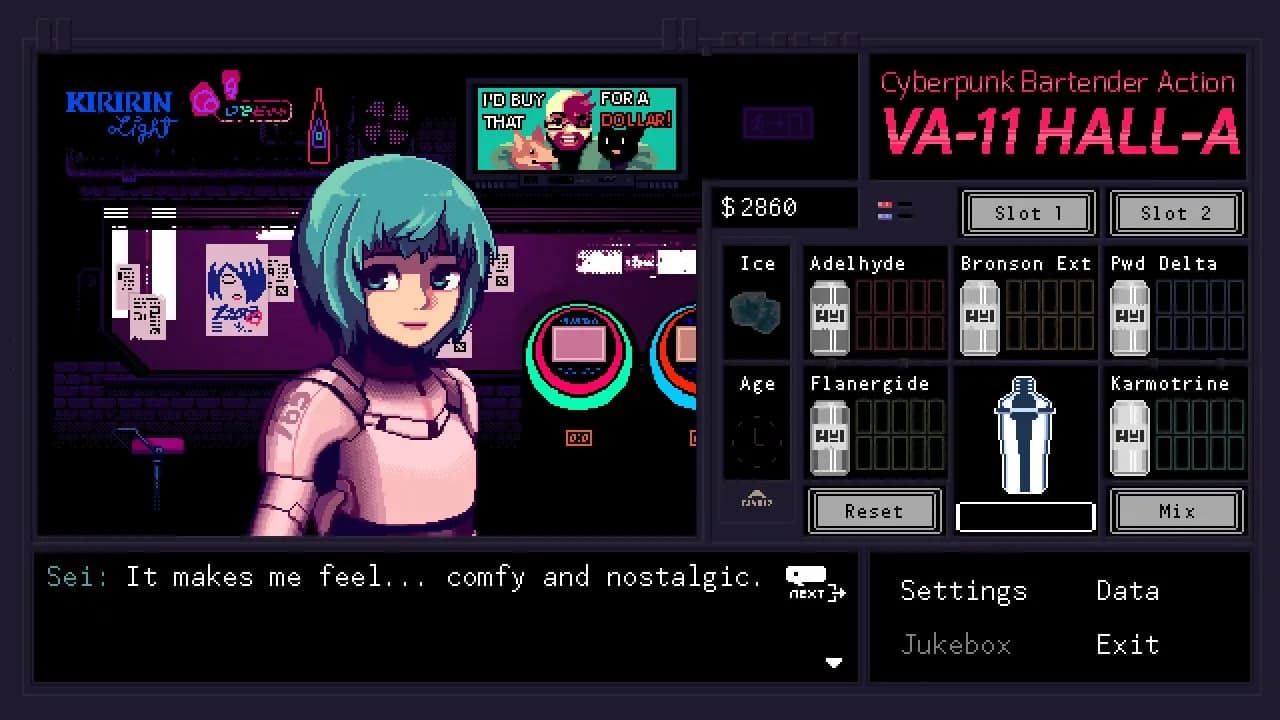 VA-11 Hall-A: Cyberpunk Bartender Action — скриншот 6