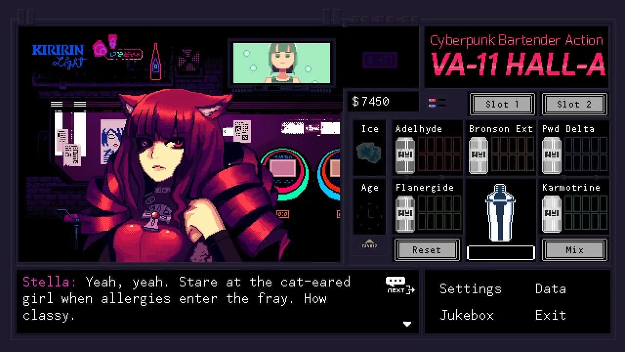 VA-11 Hall-A: Cyberpunk Bartender Action — скриншот 3