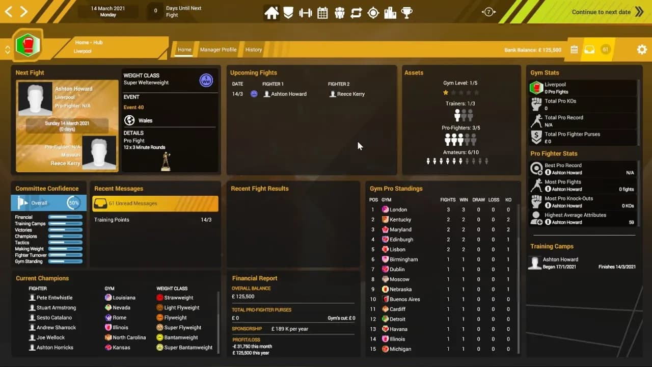 Boxing Club Manager — скриншот 7