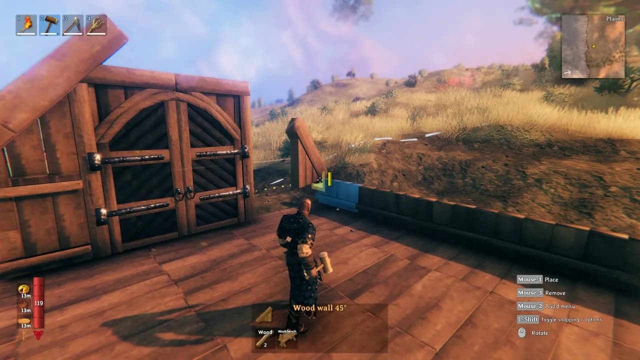 Строительство деревянного дома в Valheim