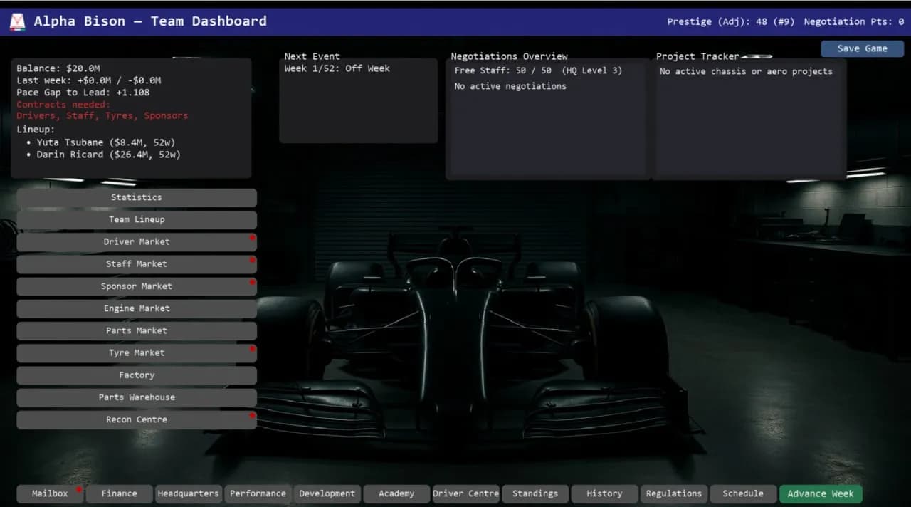 Team Principal: A Racing Manager — скриншот 9