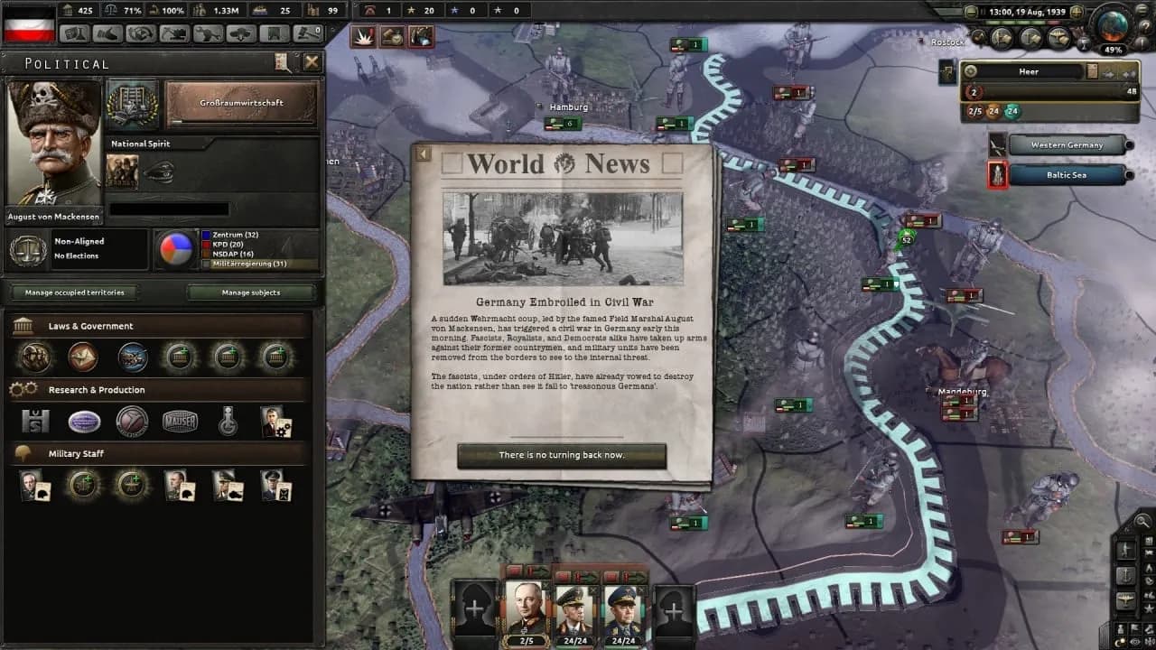 Hearts of Iron 4: Waking the Tiger — скриншот 6