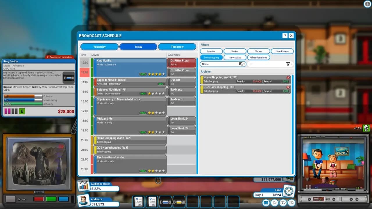 Mad Television Tycoon — скриншот 3