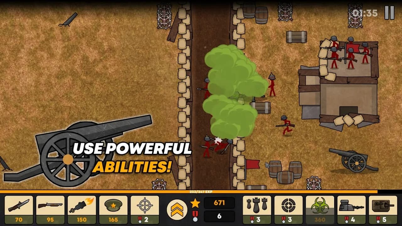 Stickman Trenches — скриншот 3