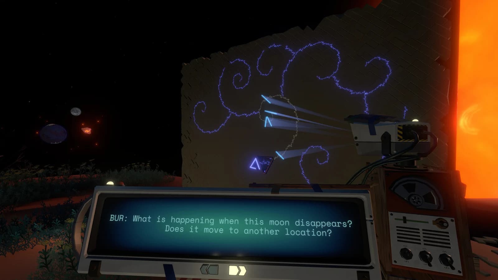 Изучение древних записей в Outer Wilds