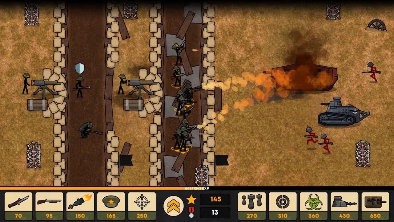 Stickman Trenches — скриншот 1