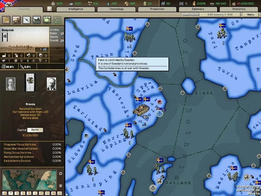 Hearts of Iron 2: Doomsday Armageddon — скриншот 1