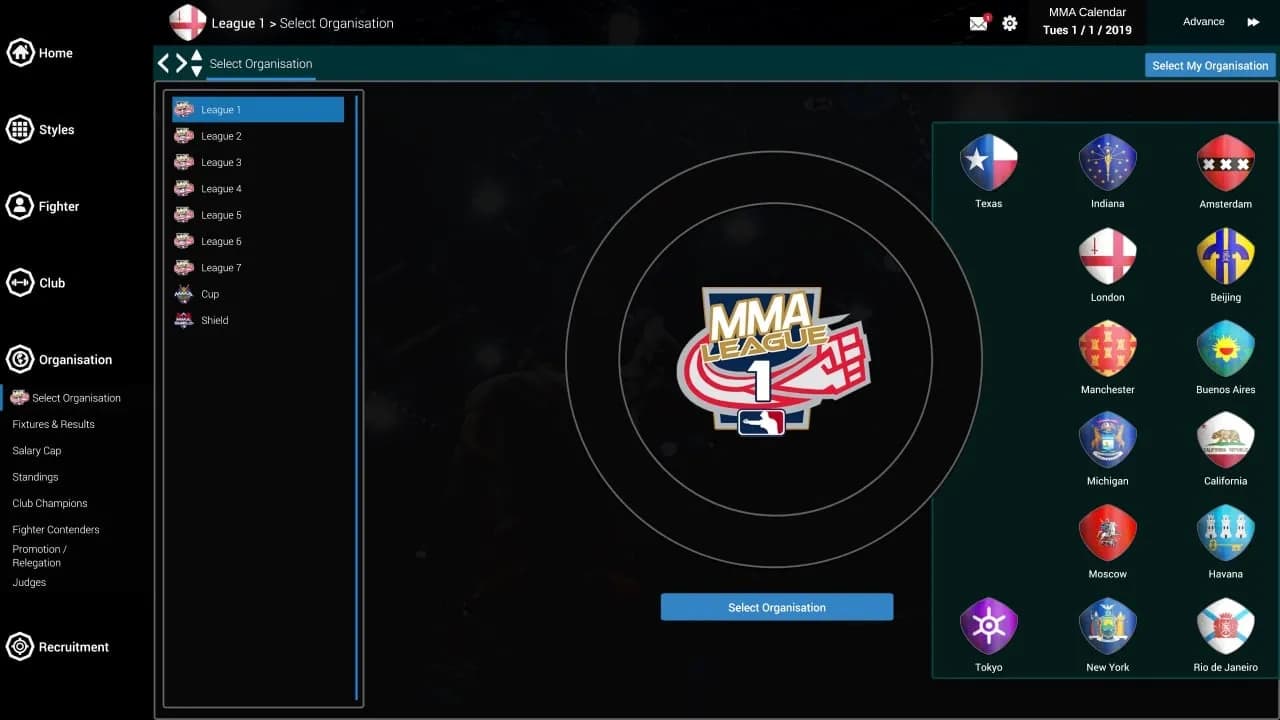 MMA Team Manager — скриншот 4
