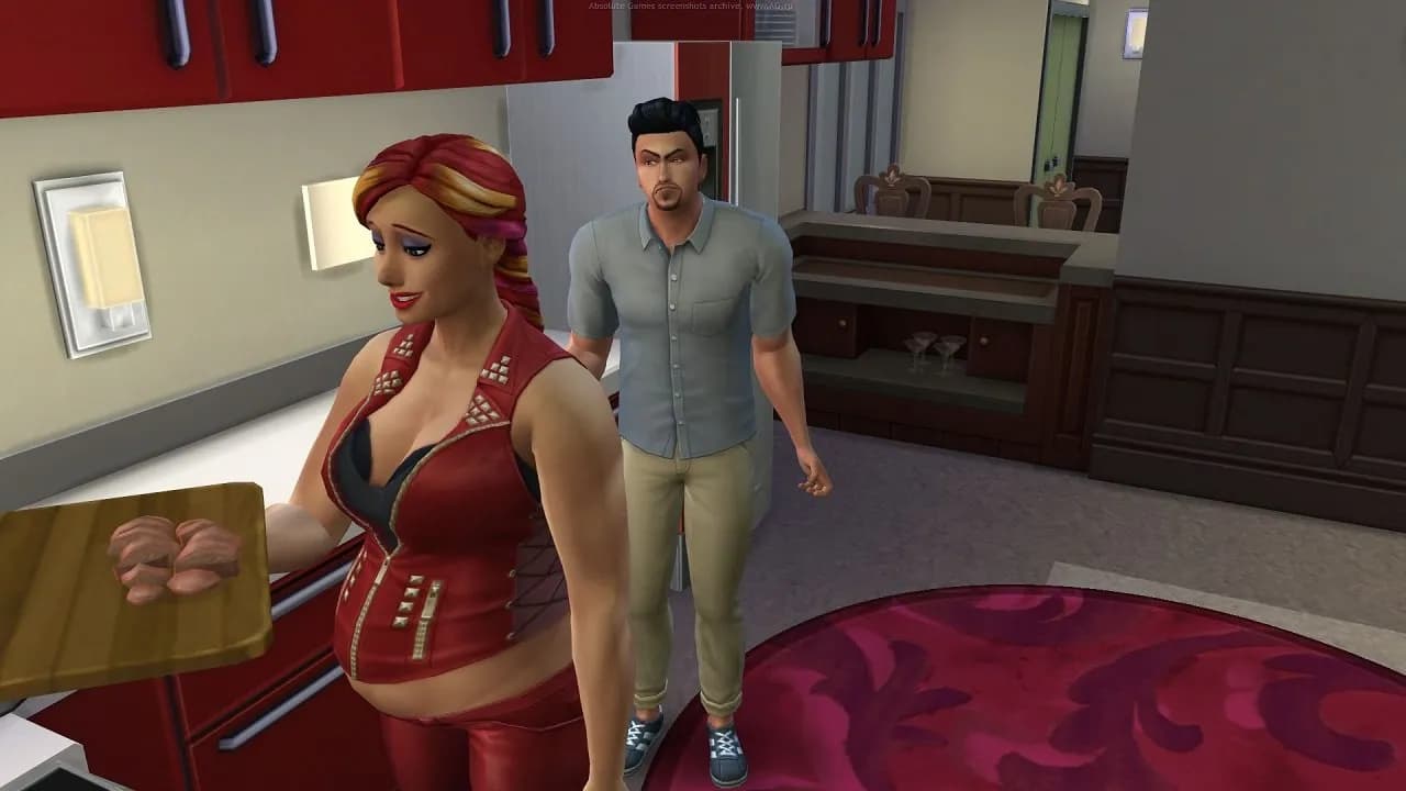 Персонаж The Sims 4 за столом