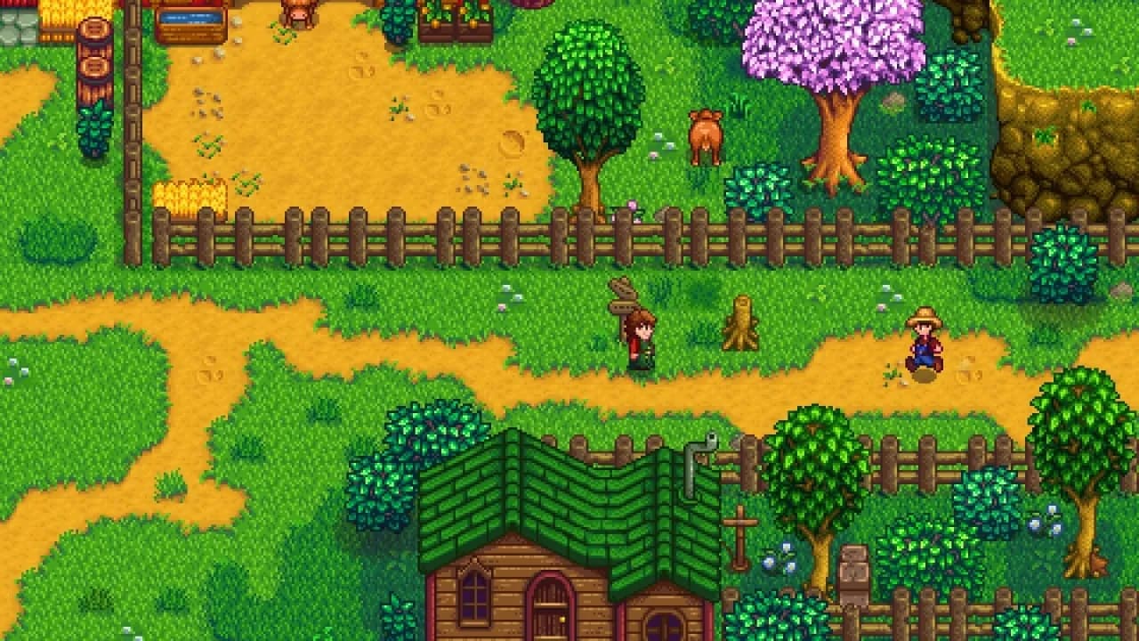 Город весной в Stardew Valley
