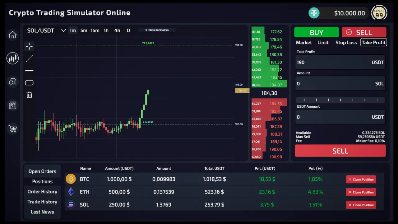 Crypto Trading Simulator — скриншот 1